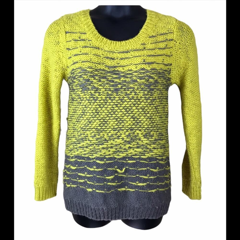 BAR III Yellow/Gray Chunky Sweater Sz Medium
